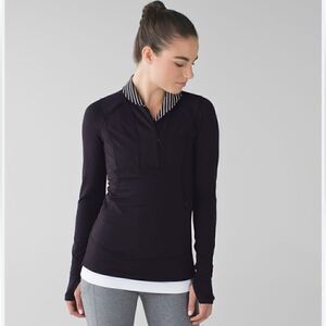Lululemon Athletica Think Fast Black Half Zip Pullover | SZ 6
